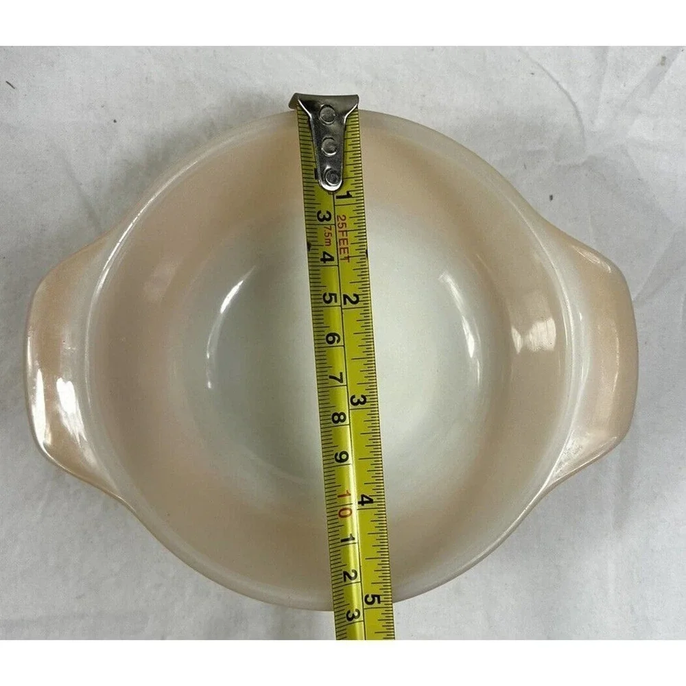 Vintage Anchor Hocking Fire King 472 Peach Lustre Ovenware Baking Casserole Dish - Picture 6 of 8